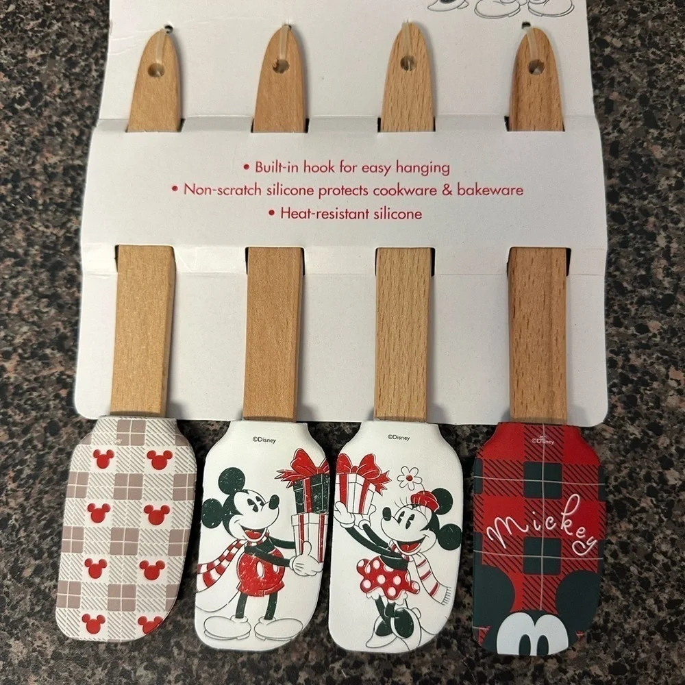 Disney Mickey and Minnie Christmas Silicon Spatula Set Of 4